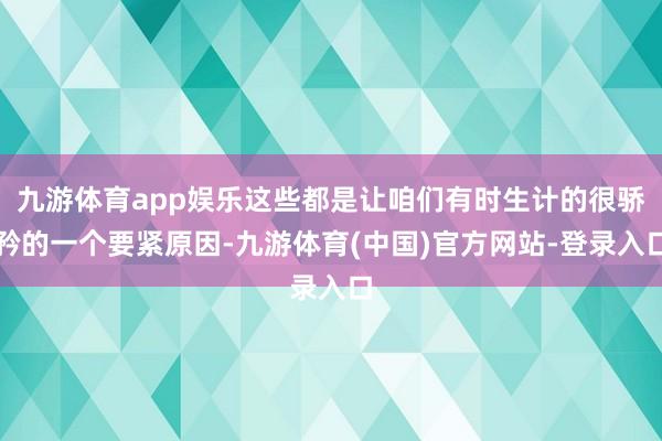 九游体育app娱乐这些都是让咱们有时生计的很骄矜的一个要紧原因-九游体育(中国)官方网站-登录入口