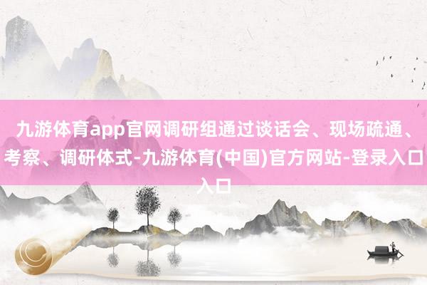 九游体育app官网调研组通过谈话会、现场疏通、考察、调研体式-九游体育(中国)官方网站-登录入口