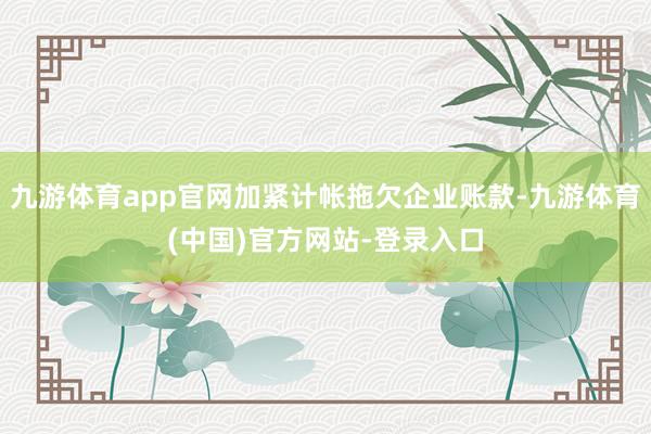 九游体育app官网加紧计帐拖欠企业账款-九游体育(中国)官方网站-登录入口